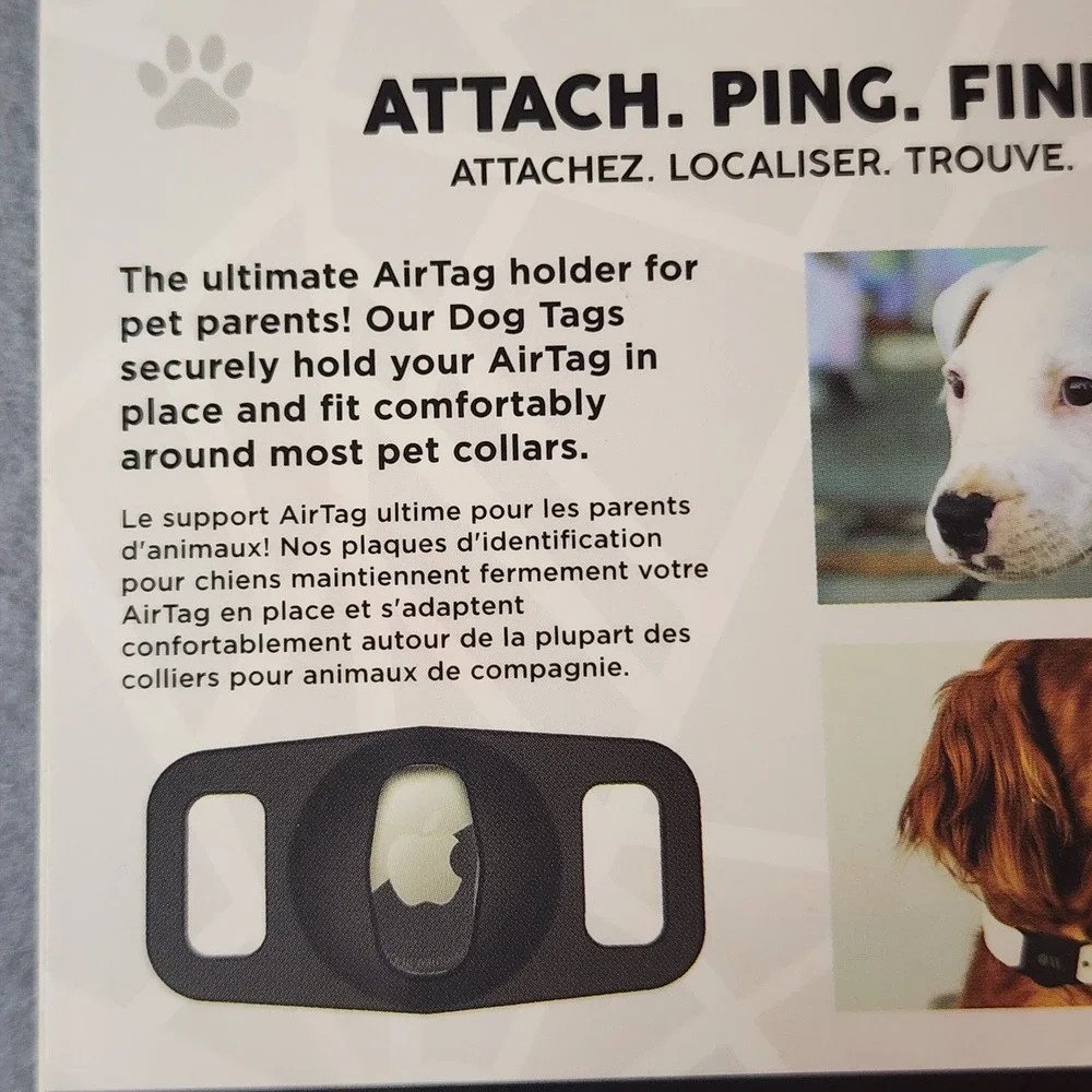 Case-Mate Dog Tag Apple AirTag Holder for Dog Pet Collar Black New